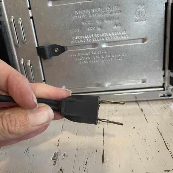 Vintage Montclair Electronic Toaster 2 Slice Chrome Wood Panel Works 52-263-6 - Picture 9 of 9